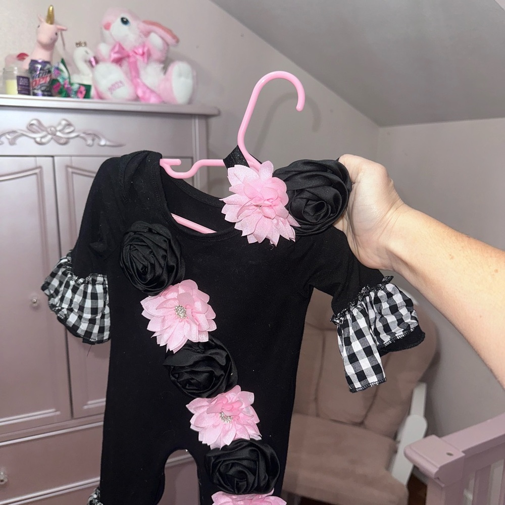 Black and Pink Kids Matching Set